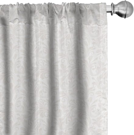 ABAKUHAUS – 2x Gordijnen Microfaser 75x245 cm Beige-Wit – Halfdonker