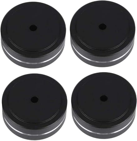 Set van 4 Aluminium Luidspreker Isolatievoeten met Rubberen Ringen voor Audioapparatuur