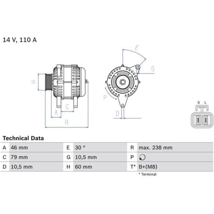 Driefasige generator BOSCH 0 986 049 500