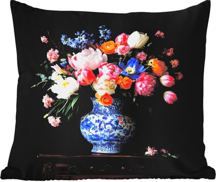 Tuinkussen - Rozen - Bloemen - Vaas - Boeket - 40x40 cm - Weerbestendig