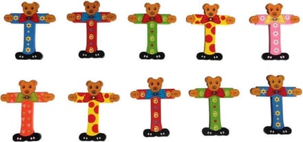 Kleine beren plakletter T (5cm)