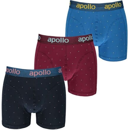 Apollo Boxershorts Heren Blue / Burgundy Dots 3-pack-XL