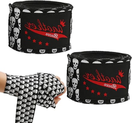 Boksschedel Wraps - Boksuitrusting Handwikkels - Vechtsport Training - Uniek Schedelpatroon - 300 cm - Meerkleurig