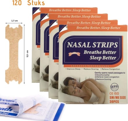 Neusstrips 120 stuks (Small/Medium) Beter Ademen