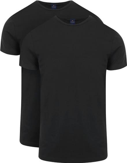 Suitable Ota T-shirt O-hals Zwart 2-Pack - Maat L - Heren - Basic T-shirt - Ondershirt