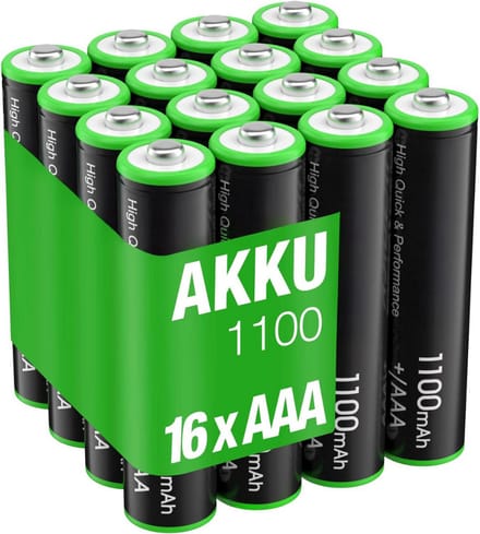 MKSS® Oplaadbare Batterijen AAA - Set van 16 - 1100 mAh