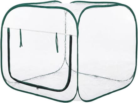 Pop-Up Kas - Draagbare Kweekkas - Planten Beschermen - Rits Roll-Up Venster - 120x120x100 cm - Groen