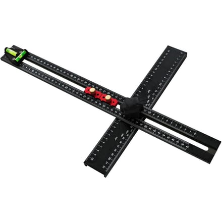 54 cm T-liniaal met waterpas, 90° en 45° verstelbare hoekmeettool. black