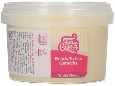 FunCakes Ganache - Ready To Use - Witte Chocolade - 260g - Geschikt voor Cake Topping Drip, Taartvulling