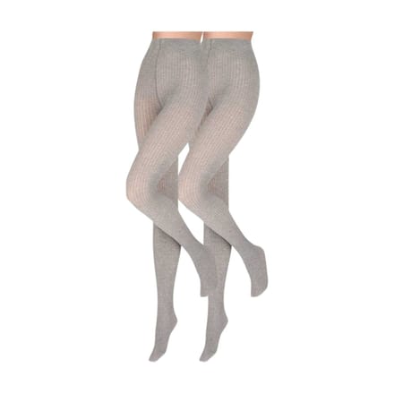 Sarlini - Dames 2x2 rib - Modal panty - 2-Pak - Medium Grijs Melange / S/M