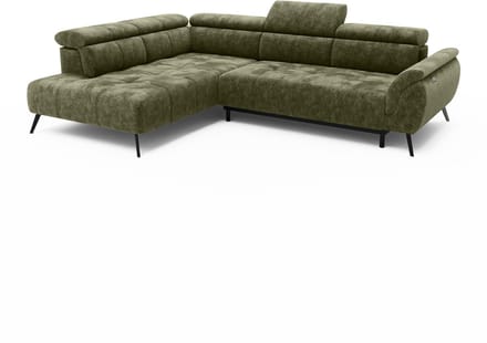 MASSIVMOEBEL24.DE hoekbank groen 100% polyester 284x208x79 cm SOFAS deels gemonteerd