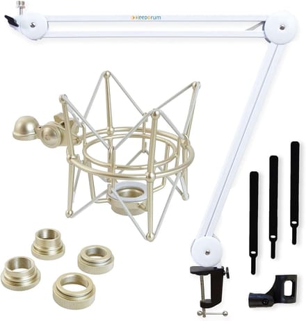 Microfoonarm - Tafelstatief - Opnames maken - Verstelbaar Bereik - 100 cm - Wit