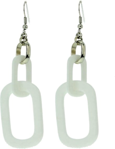 Behave - Oorbellen witte hanger lang - Minimalistische statement stijl
