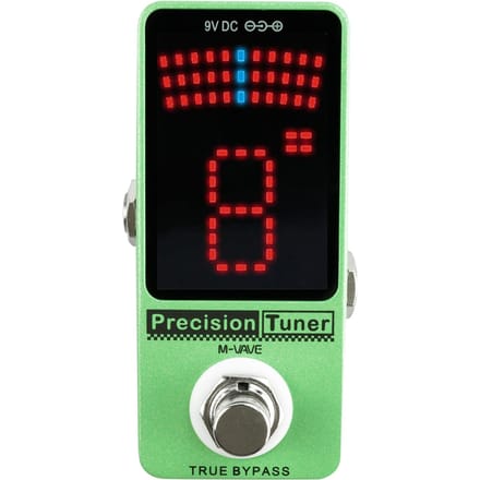 M-VAVE Precision Tuner-pedaal LED-display met True Bypass voor chromatische gitaarbas groen