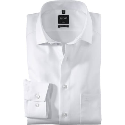 OLYMP Luxor modern fit overhemd - wit twill - Strijkvrij - Boordmaat: 39