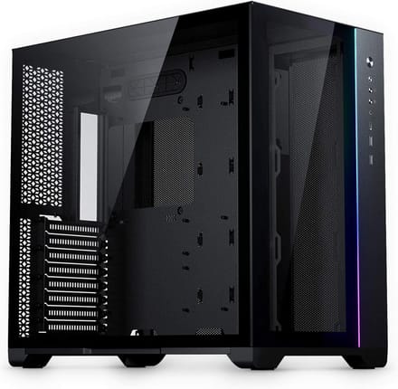 ATX Midtower PC Kast met Dubbele Kamer, Gehard Glas en Digitale RGB Verlichting