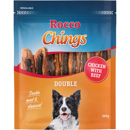 200g Kip en Rund Chings Double Rocco Hondensnacks
