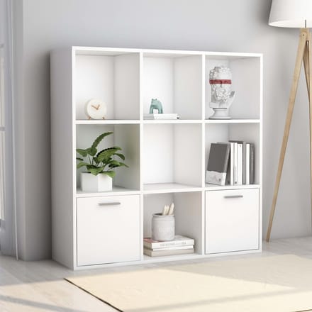 vidaXL - Boekenkast - 98x30x98 - cm - bewerkt - hout - wit
