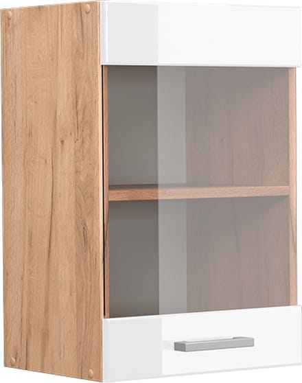 Vicco R-Line Glazen keukenkast – 40 cm Wit Hoogglans