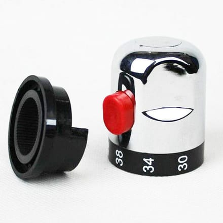 Thermostatische Doucheknop 30℃-42℃ - Chromen Handvat met Rood Drukknop