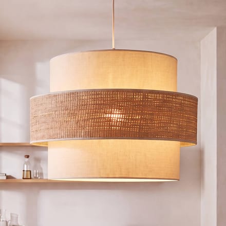 Duolla Hanglamp Space, ecru/beige, 1-lamp, textiel, E27