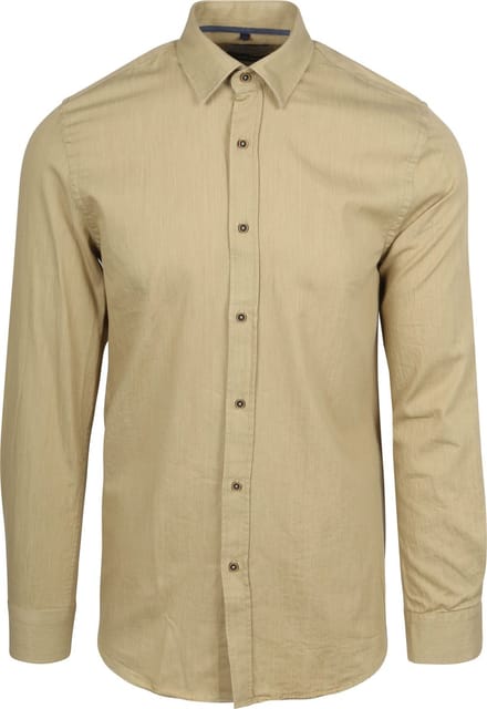 Suitable Overhemd Washed Sand - Maat XL - Heren - Casual Shirt
