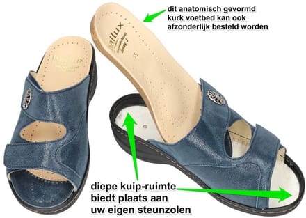 Fidelio Hallux -Dames - blauw - slippers & muiltjes - maat 41