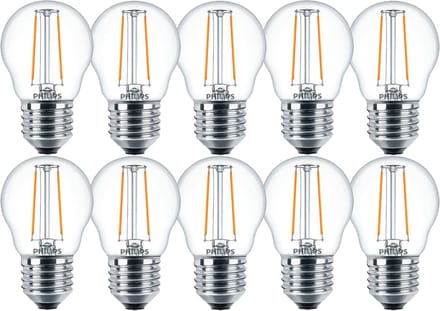 Philips CorePro LEDLuster P45 E27 2W 2700K 250lm 230V - Helder - Warm Wit - Per doos á 10 stuks