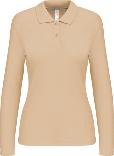 Kariban Damespolo lange mouwen K244 - Light Sand - M
