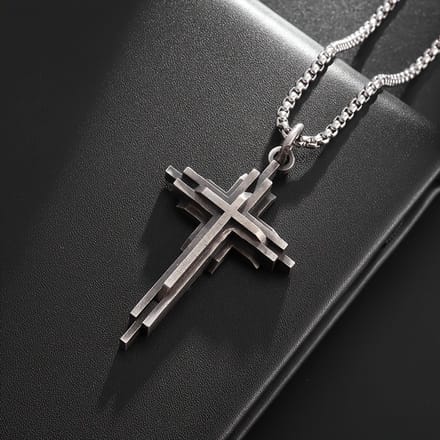 VANDAAG VERZONDEN - Ketting - Kruis - Christelijk - Staal - Jezus