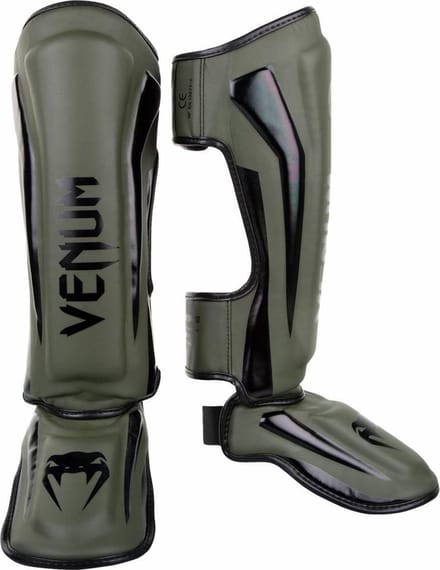 Venum Elite Kickboks Scheenbeschermers Khaki Zwart