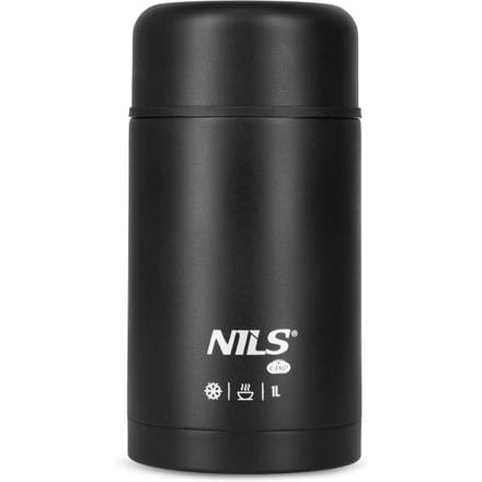 Nils Thermos Lunchbox RVS Dubbelwandig 1000ml Zwart
