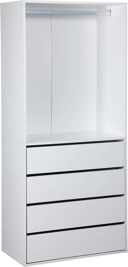 sweeek - Open kledingkast module hangruimte en 4 lades 80cm - modulo