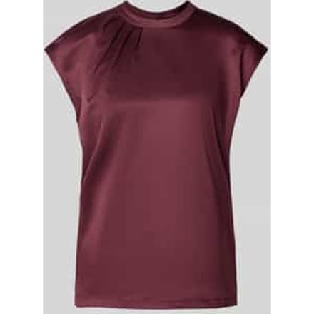 T-shirt met kapmouwen van materiaalmix
