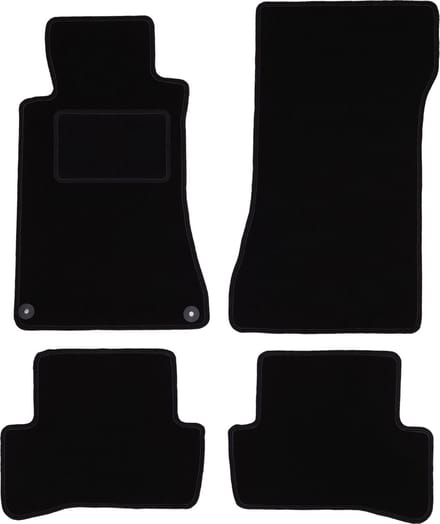 Zwarte veloursmatten voor: Mercedes C W203 coupé (2000-2008)