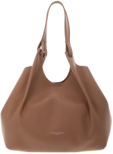 GIANNI CHIARINI Leren shopper schoudertas Dua Shopping Bag Clay Lichtbruin