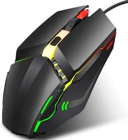 Ergonomische Bedrade Gaming Muis met Kleurverlichting, Optische Sensor en 4D Ontwerp voor PC Gaming