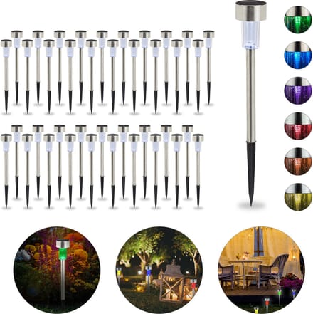 40x solarlamp - LED - tuinverlichting solar - tuinlampen - kleurwisseling