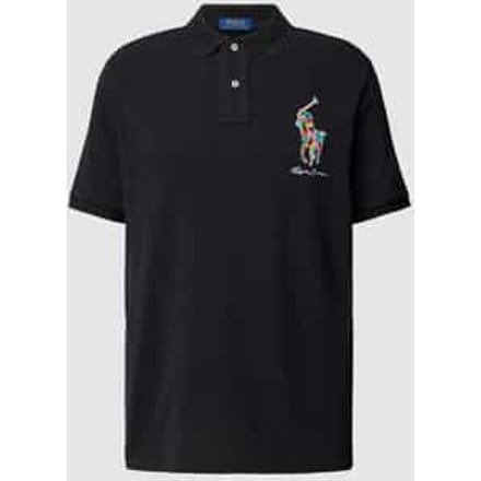 Classic fit poloshirt met labelstitching