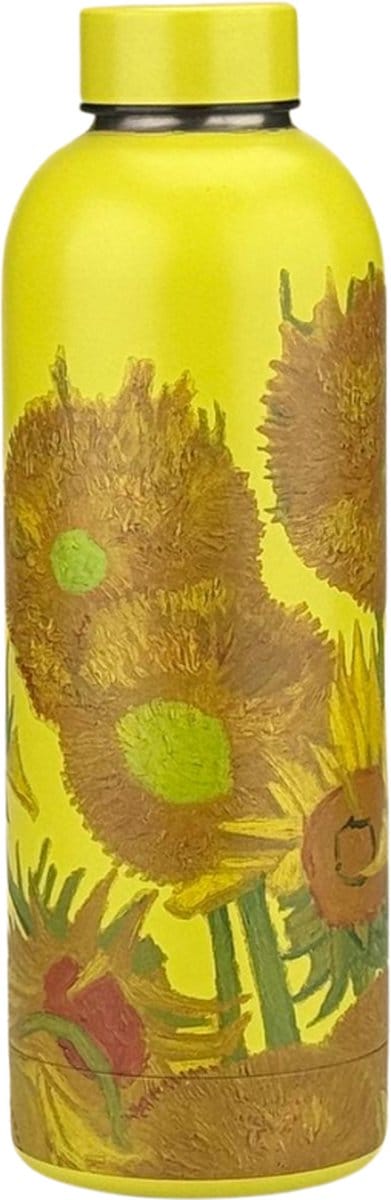 Thermosfles 500 ml - waterfles 500 ml - Van Gogh - Drinkfles RVS - zonnebloemen