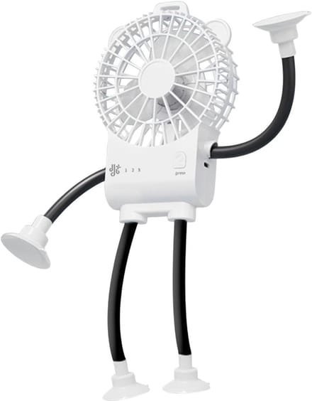 VHV - Bureauventilator - robot tafelventilator met zuignap en 3 standen - compacte ventilator voor kantoor en slaapkamer