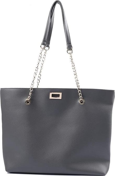 Shopper | Tas - PU Kunstleer - 44x35x10 cm - Grijs - Dielay