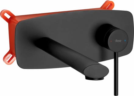 Rea Oval Black + Box - Inbouw Wastafelkraan - Zwart