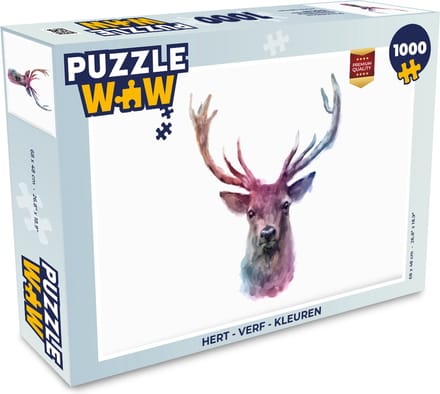 Puzzel Hert - Verf - Kleuren - Legpuzzel - Puzzel 1000 stukjes volwassenen