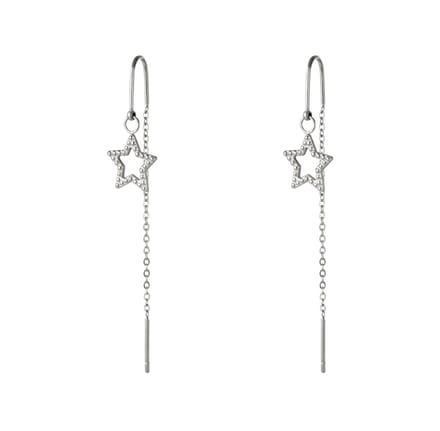 Yehwang oorbellen - Star Dangle - Zilverkleurig - Stainless Steel