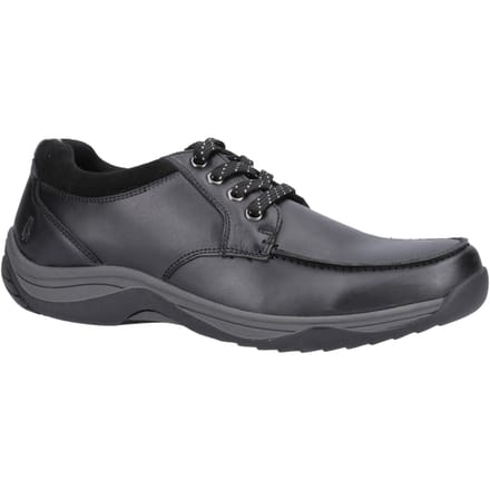 Hush Puppies Derek Leren Mannen Zwarte Veterschoenen