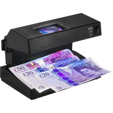 Draagbare Desktop Valsgelddetector Contant geld Bankbiljetten Biljettencontrole Machine Ondersteuning EU Plug zwart