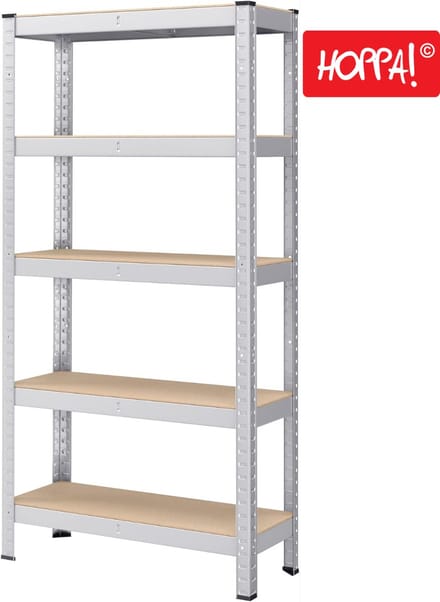 Hoppa! - Magazijnstelling - Opbergrek - 75x30x151 cm - Zilver