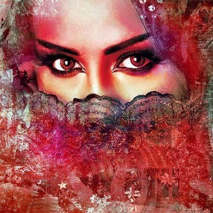 Safaary - Arabisch schilderij Beautiful Lina Rood