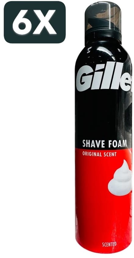 6 x Gillette Shave Foam Original Scent 300ML